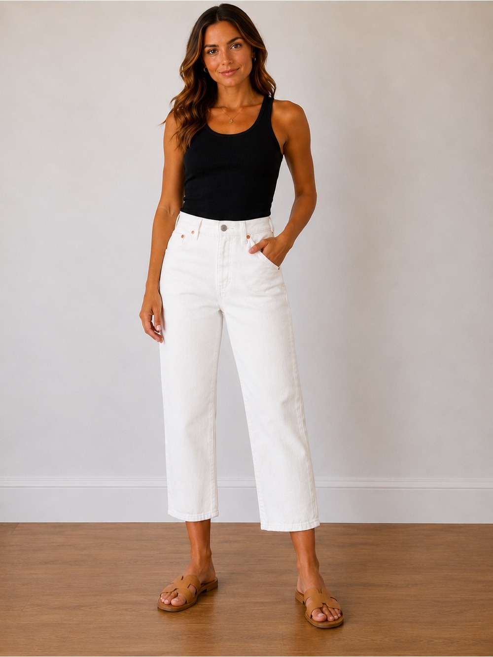 Levi's Wedgie Straight white Jeans